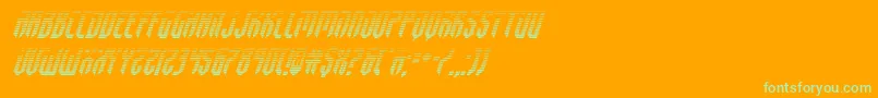 fedyral2gradital-Schriftart – Grüne Schriften auf orangefarbenem Hintergrund