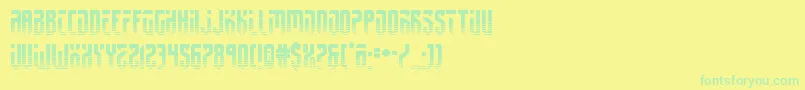 フォントfedyral2half – 黄色い背景に緑の文字