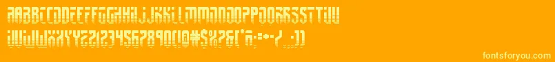 fedyral2half-Schriftart – Gelbe Schriften auf orangefarbenem Hintergrund