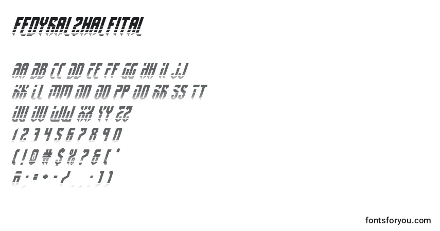 Czcionka Fedyral2halfital – alfabet, cyfry, specjalne znaki