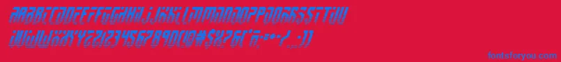 フォントfedyral2halfital – 赤い背景に青い文字