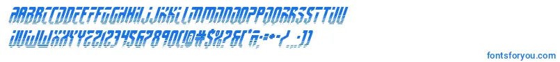 フォントfedyral2halfital – 白い背景に青い文字
