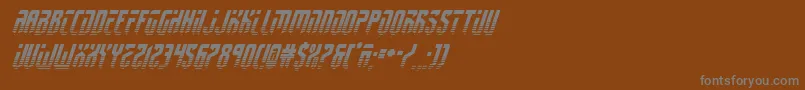 fedyral2halfital-fontti – harmaat kirjasimet ruskealla taustalla
