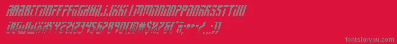 フォントfedyral2halfital – 赤い背景に灰色の文字