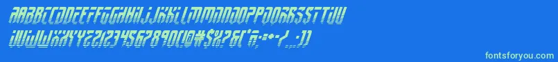 fedyral2halfital Font – Green Fonts on Blue Background