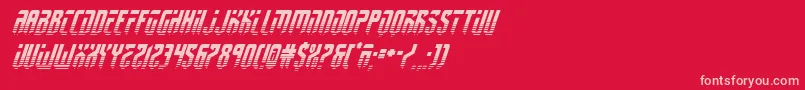 フォントfedyral2halfital – 赤い背景にピンクのフォント