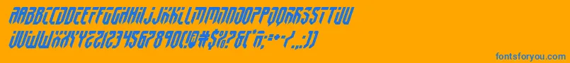 フォントfedyral2ital – オレンジの背景に青い文字