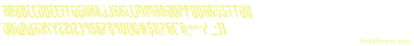 フォントfedyral2left – 白い背景に黄色の文字
