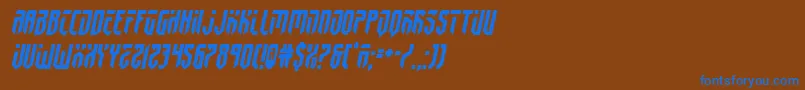 フォントfedyral2semital – 茶色の背景に青い文字