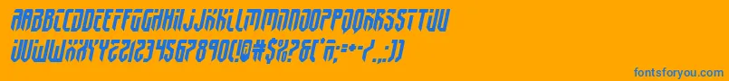 フォントfedyral2semital – オレンジの背景に青い文字