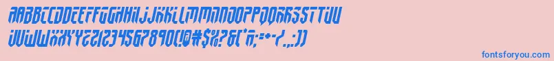 フォントfedyral2semital – ピンクの背景に青い文字
