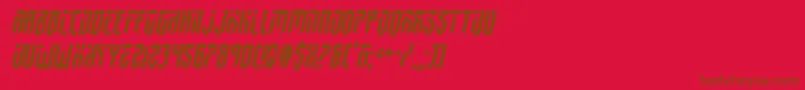 フォントfedyral2semital – 赤い背景に茶色の文字