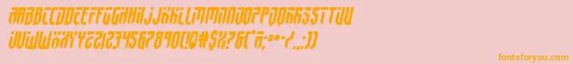 フォントfedyral2semital – オレンジの文字がピンクの背景にあります。