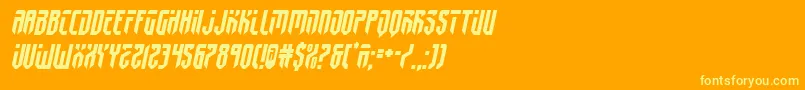 fedyral2semital-Schriftart – Gelbe Schriften auf orangefarbenem Hintergrund