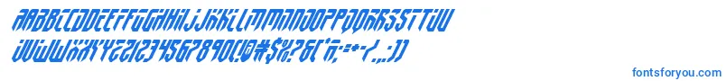 フォントfedyral2superital – 白い背景に青い文字