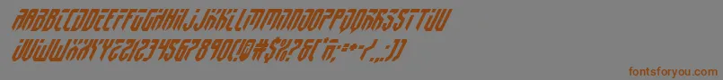 フォントfedyral2superital – 茶色の文字が灰色の背景にあります。
