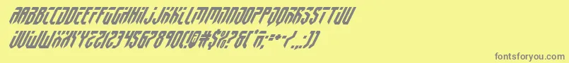 フォントfedyral2superital – 黄色の背景に灰色の文字