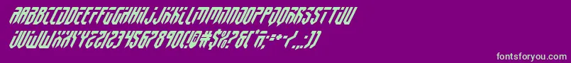 フォントfedyral2superital – 紫の背景に緑のフォント