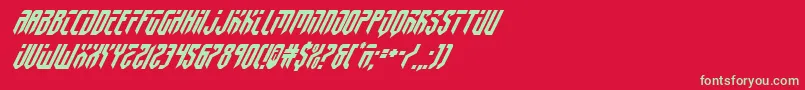 フォントfedyral2superital – 赤い背景に緑の文字