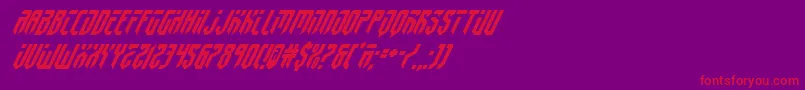 フォントfedyral2superital – 紫の背景に赤い文字