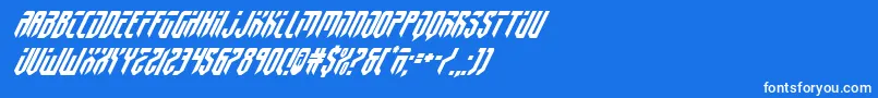 フォントfedyral2superital – 青い背景に白い文字