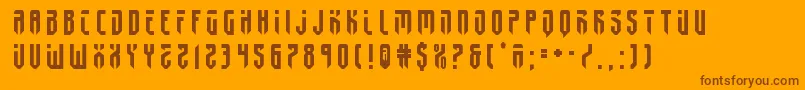Fonte fedyral2title – fontes marrons em um fundo laranja