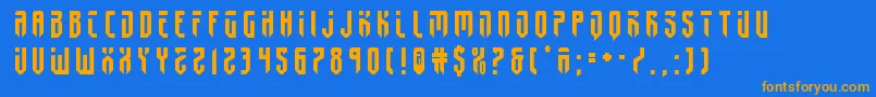 Fonte fedyral2title – fontes laranjas em um fundo azul