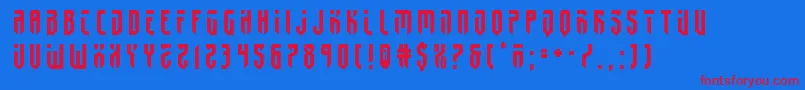 fedyral2title-Schriftart – Rote Schriften auf blauem Hintergrund