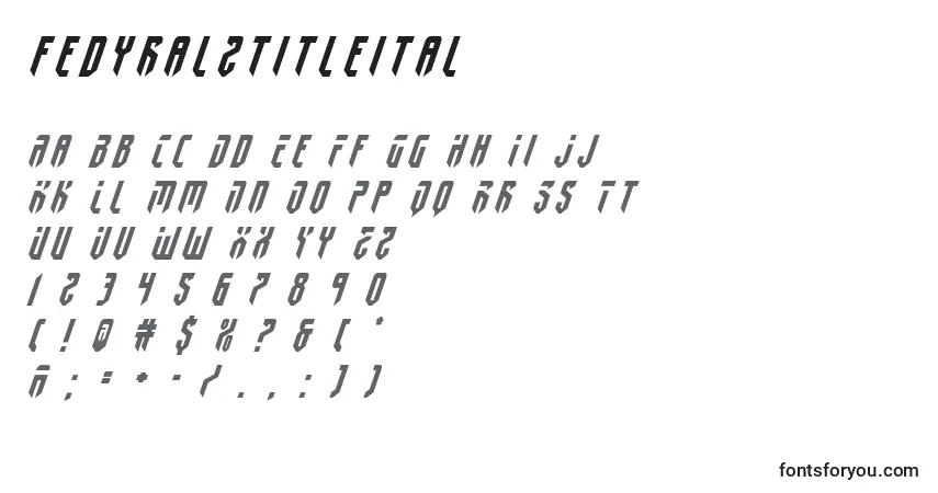 A fonte Fedyral2titleital – alfabeto, números, caracteres especiais