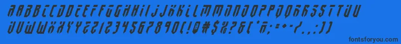 Шрифт fedyral2titleital – чёрные шрифты на синем фоне