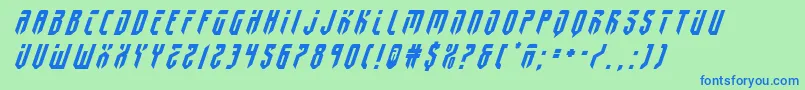 フォントfedyral2titleital – 青い文字は緑の背景です。