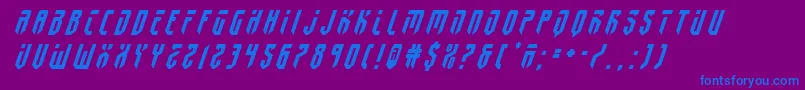 fedyral2titleital Font – Blue Fonts on Purple Background