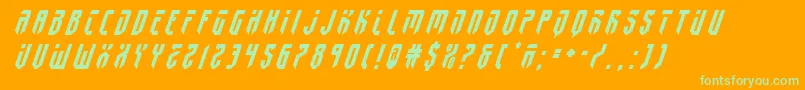 fedyral2titleital Font – Green Fonts on Orange Background