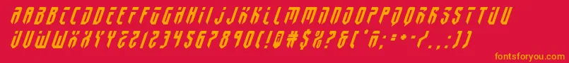 fedyral2titleital Font – Orange Fonts on Red Background