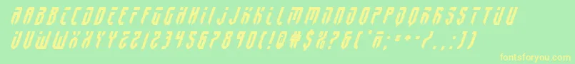 fedyral2titleital Font – Yellow Fonts on Green Background