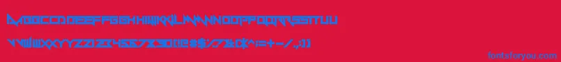 フォントYandermo – 赤い背景に青い文字