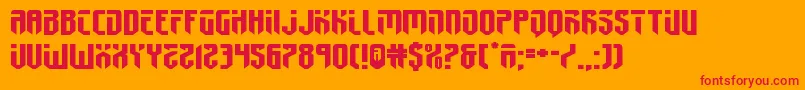Fonte fedyral2xtraexpand – fontes vermelhas em um fundo laranja