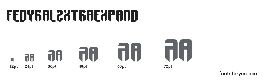 Размеры шрифта Fedyral2xtraexpand