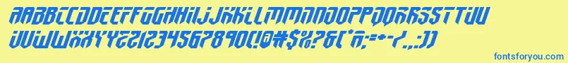 fedyral2xtraexpandital Font – Blue Fonts on Yellow Background