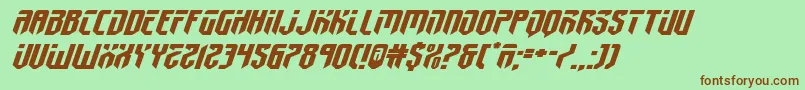 fedyral2xtraexpandital Font – Brown Fonts on Green Background