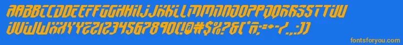 fedyral2xtraexpandital Font – Orange Fonts on Blue Background