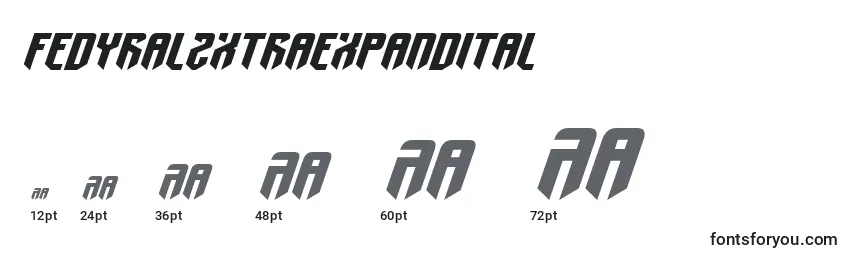 Größen der Schriftart Fedyral2xtraexpandital