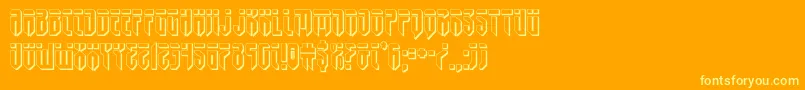 fedyral3d-Schriftart – Gelbe Schriften auf orangefarbenem Hintergrund