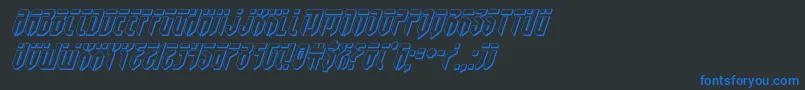 fedyral3dital Font – Blue Fonts on Black Background