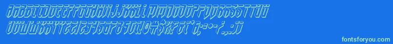 fedyral3dital Font – Green Fonts on Blue Background