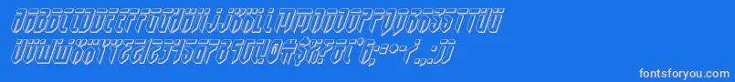 fedyral3dital-Schriftart – Rosa Schriften auf blauem Hintergrund