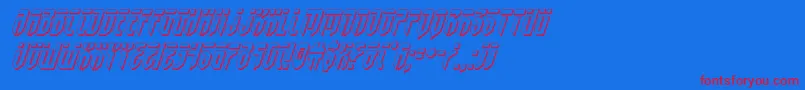 fedyral3dital-Schriftart – Rote Schriften auf blauem Hintergrund