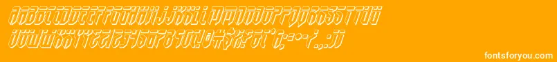 fedyral3dital-Schriftart – Weiße Schriften auf orangefarbenem Hintergrund