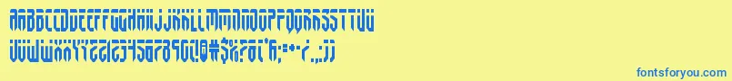 フォントfedyralcond – 青い文字が黄色の背景にあります。