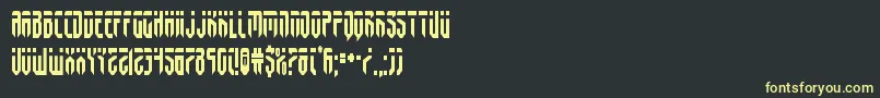 フォントfedyralcond – 黒い背景に黄色の文字